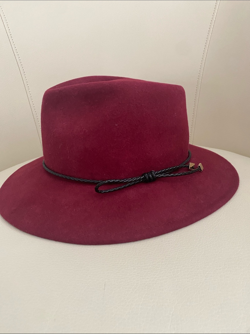 summer & rose Red Felt Wide-Brim Hat